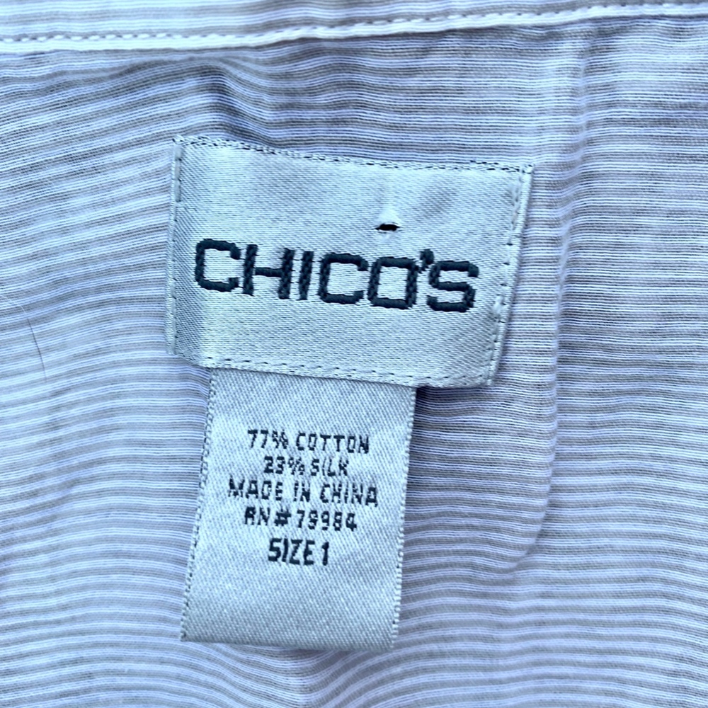 Chico's Medium Sheer Silk/Cotton Button Up Top - Picture 5 of 6